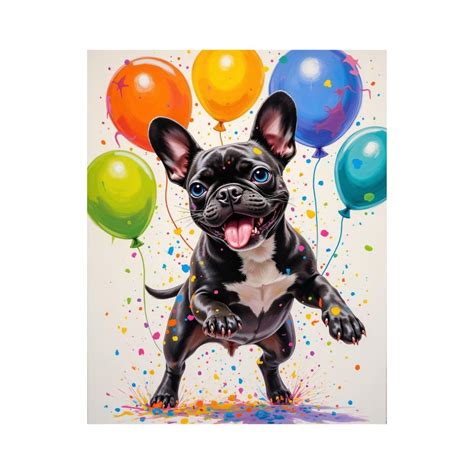 Paint by Numbers Kit for Adults, French Bulldog Joyful Celebration ...