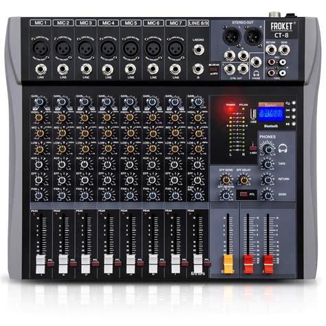 Amazon.com: Forket Professional DJ Mixer 8 Channel Audio Mixer Sound ...