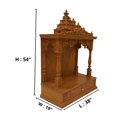AtoZ India Cart Teak Wood Temple for Home Wooden Temple Handcrafted ...