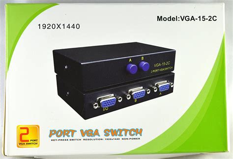 EASYTECH 2Port Manual VGA Switch -for Two PC to Share one Monitor and ...