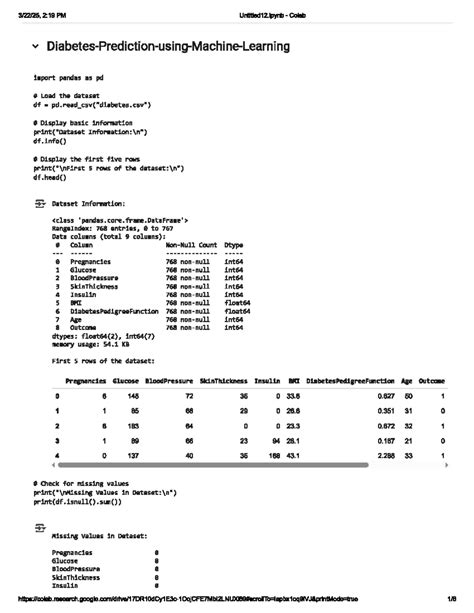 Daibets prediction system project - 2:19 PM Untitled12 Colab import ...
