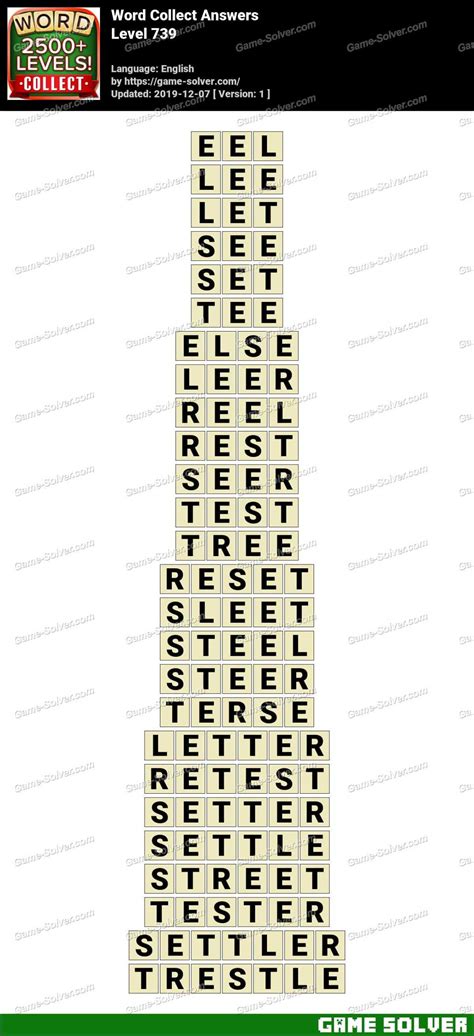 Word Collect Level 739 Answers • Game Solver