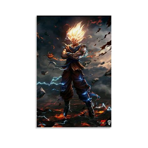 Buy Anime Super Saiyan Goku Decorative Painting Canvas Wall Art Living ...