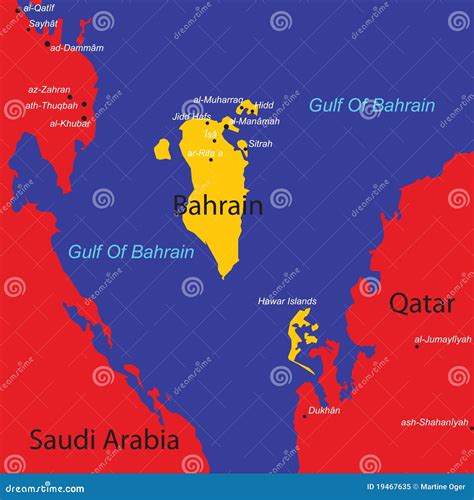 Map of Bahrain stock vector. Illustration of gulf, continent - 19467635