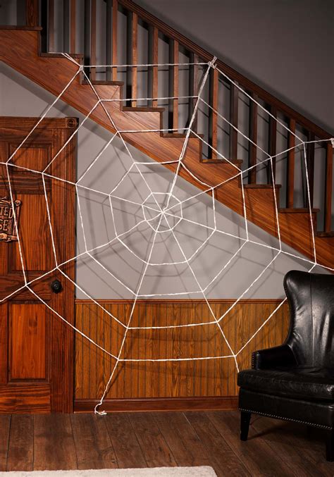 Purple Light-Up Spider Web Halloween Prop | Spider Decorations