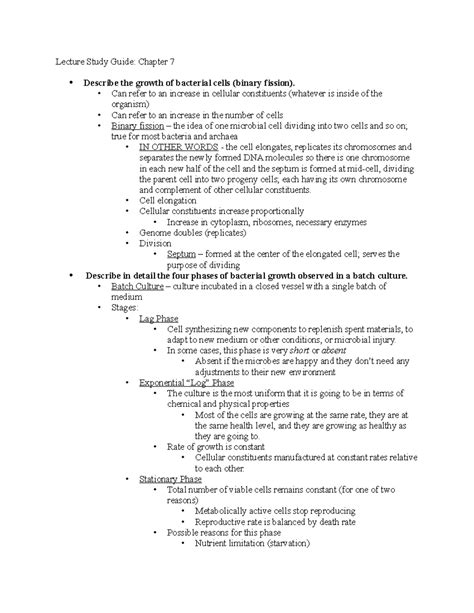 Chapter 7 Study Guide - Summary Brock Biology of Microorganisms - Lecture Study Guide: Chapter 7 ...