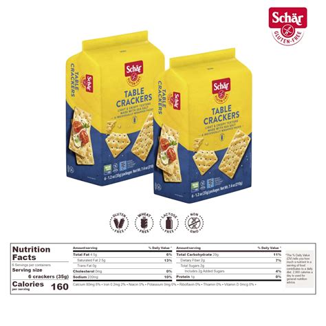 Buy Schar - Table Crackers - Certified Gluten Free - No GMO's, Lactose ...