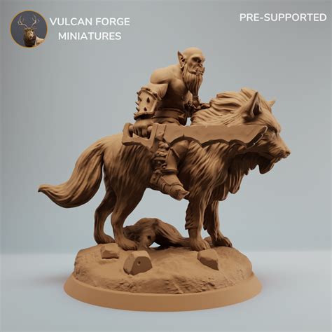 🐺 Orc Rider on Dire Wolf, Mounted Orc, Orc Wolfrider- Supported・ 3D ...