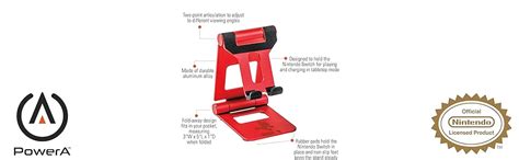 PowerA Compact Metal Stand for Nintendo Switch, includes Drawstring Bag ...