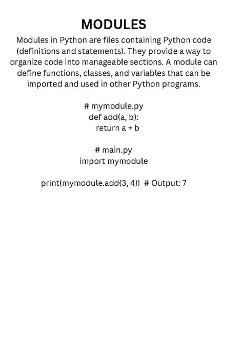 Python basics 2 - Modules in Python are files containing Python code ...