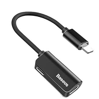 Baseus 2 in 1 Aux Audio Adapter Cable with One Male to Two IP Female ...