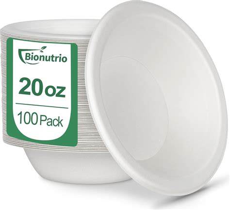 Amazon.com: Paper Bowls 20 oz Heavy Duty, 100 Pack Disposable Soup Bowl ...