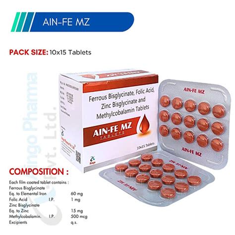 AIN-FE-MZ TABLETS Aingo Pharma Pvt. Ltd.