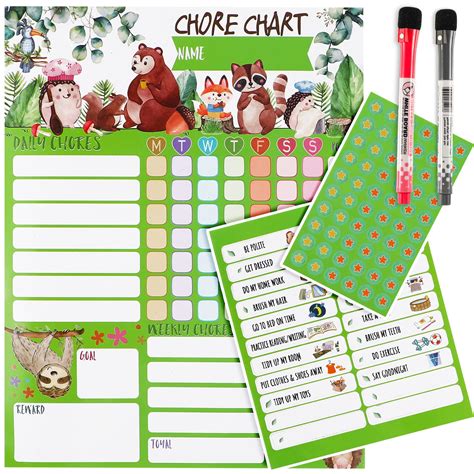 Animal Magnetic Star Reward Chart Behavior Chores Chart For Kids ...
