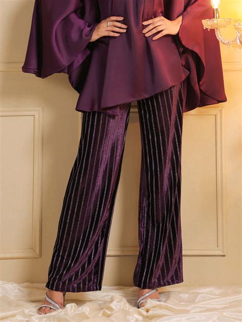 Royal Amethyst Velvet Trousers: Timeless Elegance Meets Modern Design ...