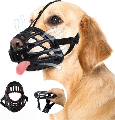 Amazon.com : Dog Muzzle,Hard to Fall Off Breathable Dog Muzzle for ...