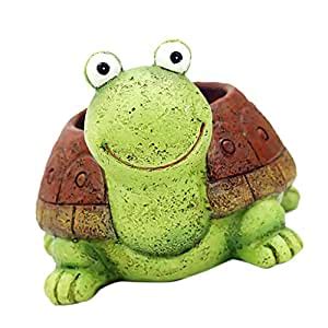 Whitleys Resin Turtle Design Cacti Succulent Plant Flower Plant Pot ...