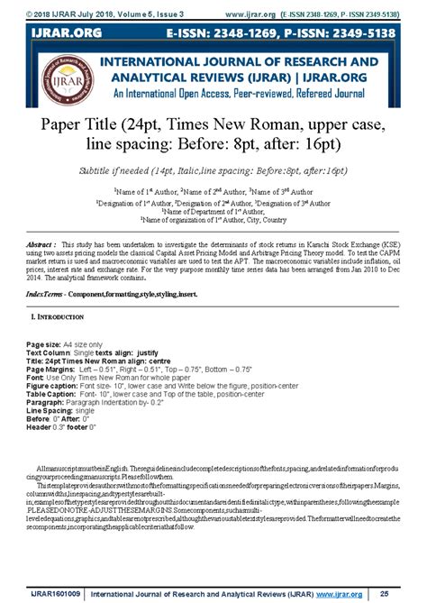 "Formatting Guidelines for IJRAR Papers: July 2018, Vol 5, Issue 3 ...