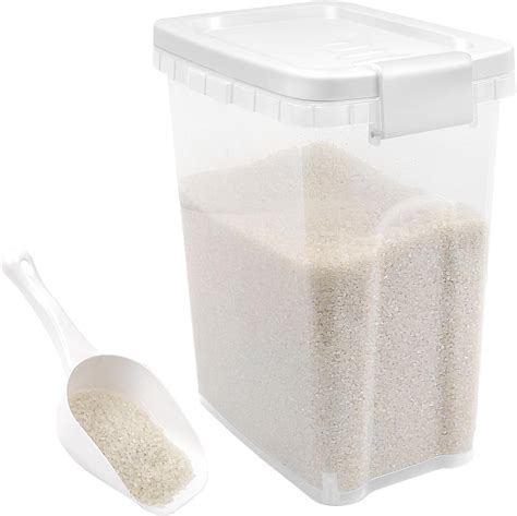 Amazon.com: TBMax Large Flour Storage Container, 23 Lbs -25 Lbs Rice Container with Pop Up Lid ...