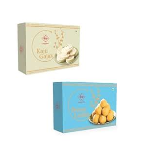 Kamdhenu Mishti Combo of Besan Laddu 400g & Kaju Gajak 400g | Premium ...