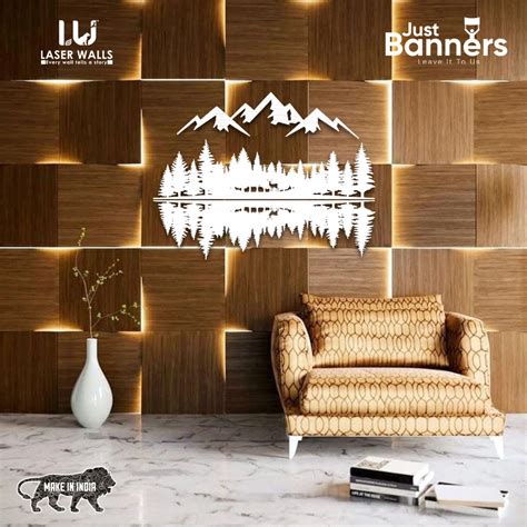 Forest metal wall art, reflection art, living room art, landscape metal ...