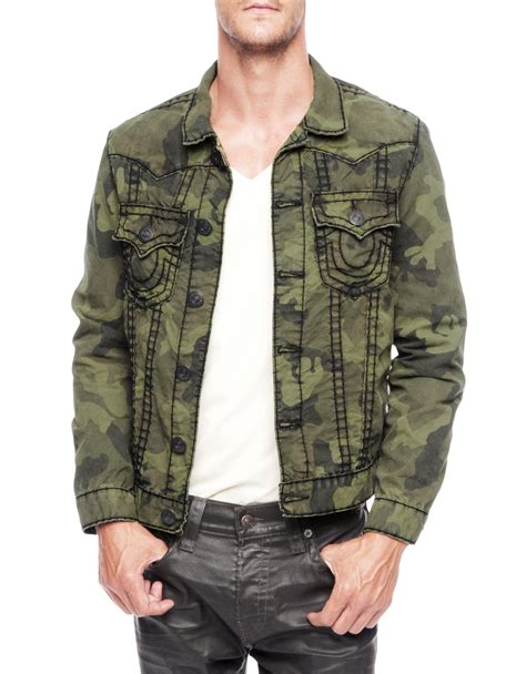 True religion Jimmy Olive Green Super T Camo Mens Jacket in Green for ...