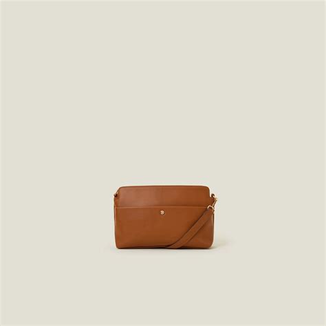 Brown Faux Leather Small Front Pocket Sling Bag - Accessorize India