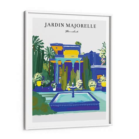 Jardin Majorelle Landscape Canvas Painting, Scenic Wall Art Poster ...