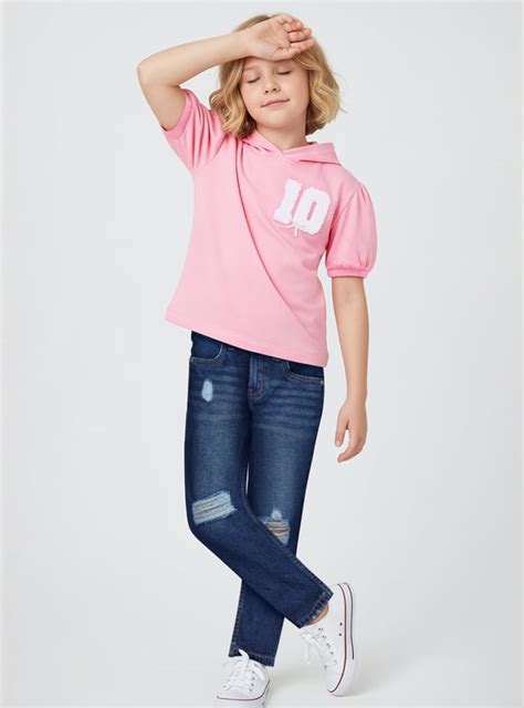Buy Girls Embroidered Hooded T-shirt Online at just Rs. 449.0 ...