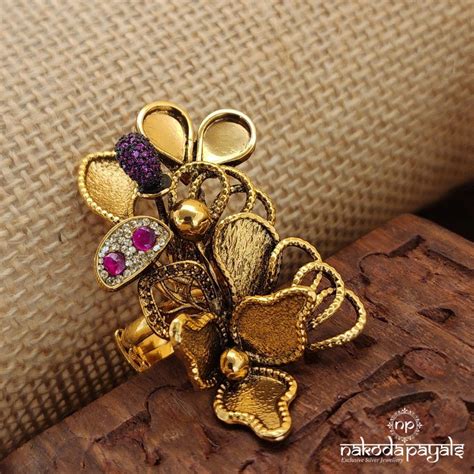 Long Designer Floral Ring (F2459) – Nakoda Payals