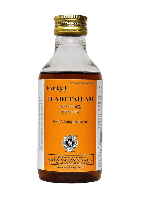 Kottakkal ayurveda® Eladi Tailam - 200 ml, Herbal Oil For Hair & Skin ...