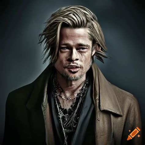 Detailed portrait of brad pitt in goth style on Craiyon
