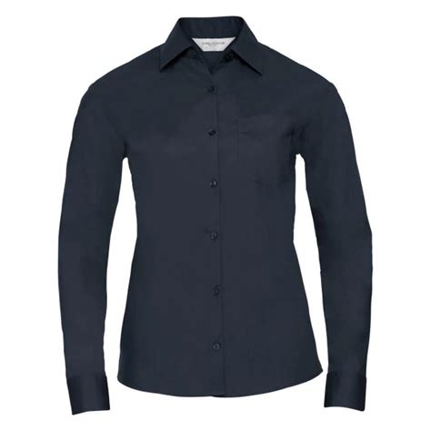Russell Athletic Ladies Long Sleeve Polycotton Poplin Shirt - R-934F-0 ...