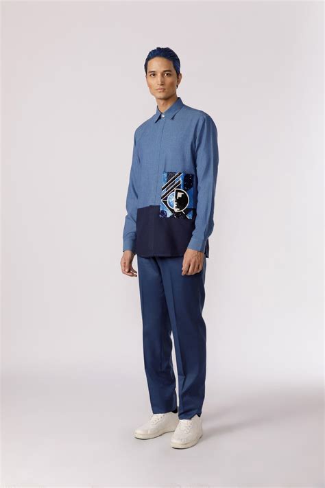 Shapes of emotion embroidered patchpocket shirt – lineoutline