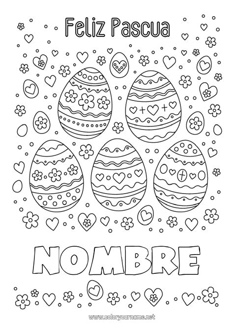 Nº de colorear 1260 - Huevos de Pascua Pascua de Resurrección Mensaje ...