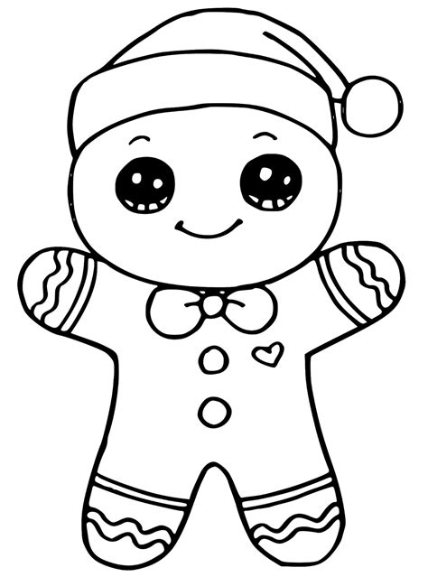 Cute Gingerbread Man Coloring Page » Turkau