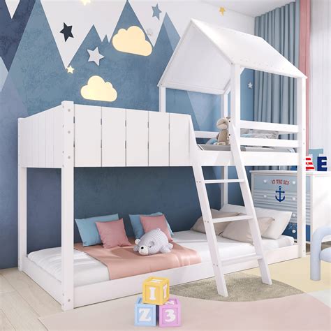 Buy KAISAN Kids Mid er Bunk Bed, 3FT Single Wooden Cabin Bed Childrens ...
