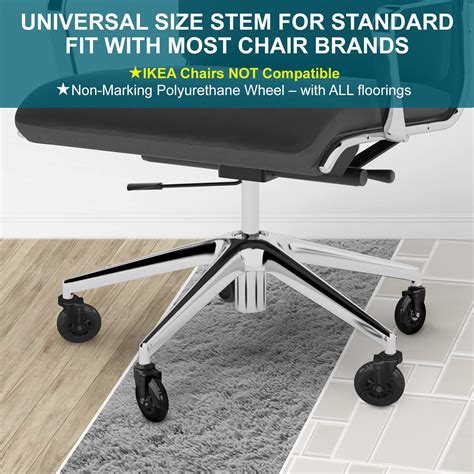 Snapklik.com : TICONN Office Chair Caster Wheels Set Of 5 For Tile ...