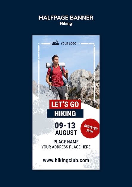 Hiking template design | Premium PSD