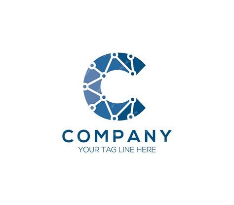 Premium Vector | C alphabet data technology logo design concept