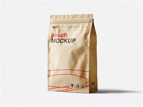 Kraft Paper Food Bag/Pouch Mockup | Free Mockup