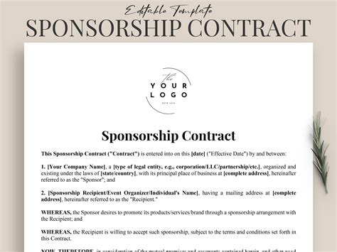 Event Sponsorship Agreement Template 50+ FREE Sponsorship Agreement
