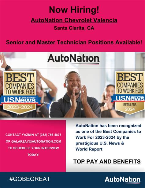 AutoNation Chevrolet Valencia is Now Hiring in Santa Clarita, CA! Senior and Master Techs needed ...