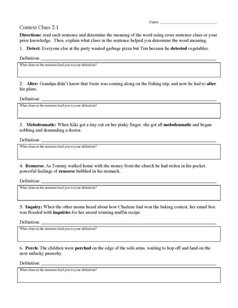 Context Clues Worksheets | Ereading Worksheets