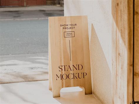 Wood A-Frame Sign Mockup PSD