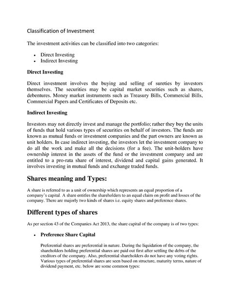 Lecture-2 - Income Tax Notes - Classification of Investment The ...