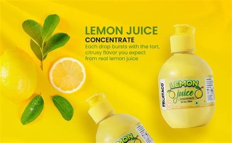 Fruitaco Yellow Lemon Juice Concentrate – Pack of 4 (1000ml ...