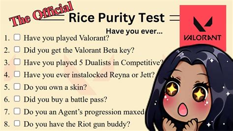 I Took The Valorant Rice Purity Test - YouTube