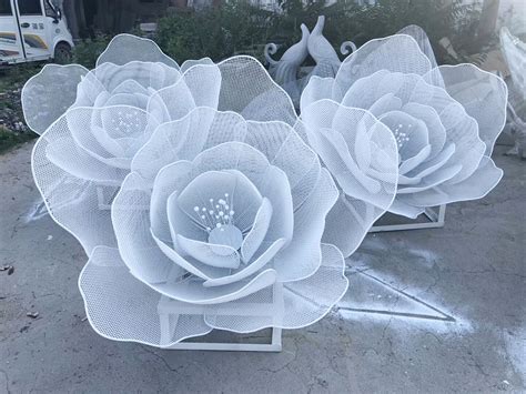 不锈钢绽放雕塑广场花朵雕塑 -宏通雕塑
