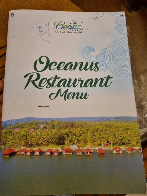 Menu at Restaurant - Poovar Island Resort, Kulathoor